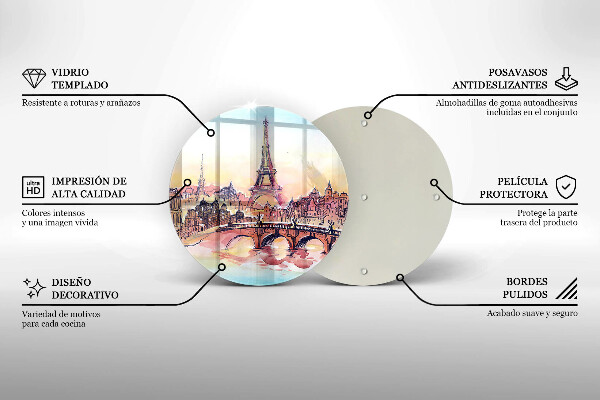 Skärbräda glas unik Landskap av Paris Eiffeltorn