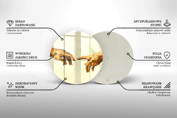 Skärbräda glas unik Skapandet av Adams händer