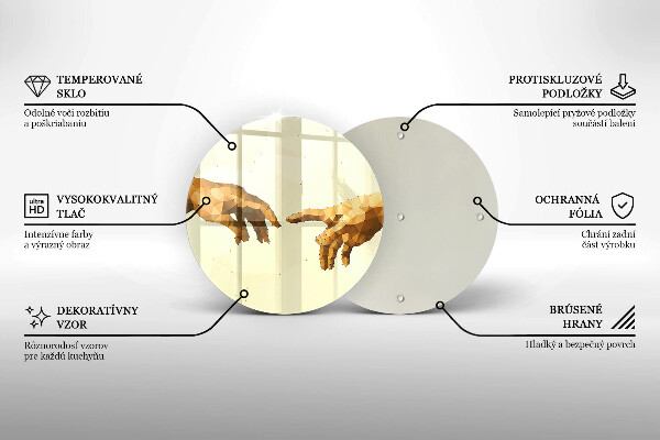 Skärbräda glas unik Skapandet av Adams händer