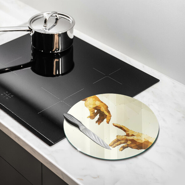 Skärbräda glas unik Skapandet av Adams händer