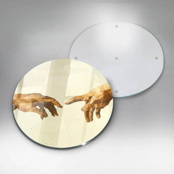 Skärbräda glas unik Skapandet av Adams händer