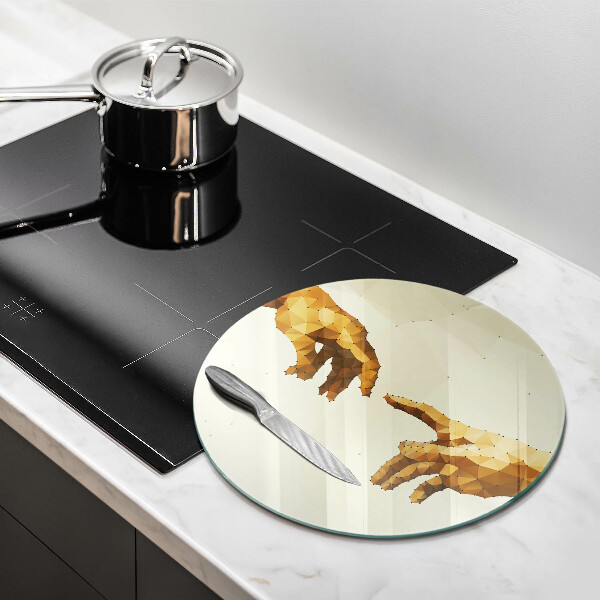 Skärbräda glas unik Skapandet av Adams händer