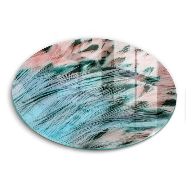 Skärbräda glas unik Boho fågelfjädrar