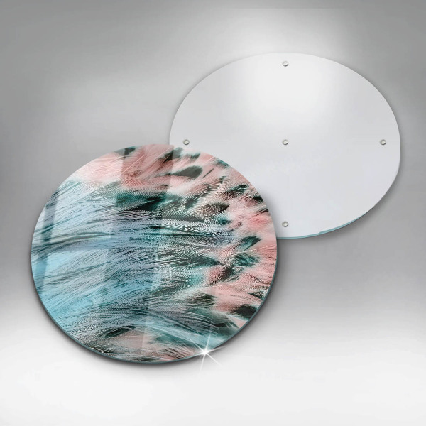 Skärbräda glas unik Boho fågelfjädrar