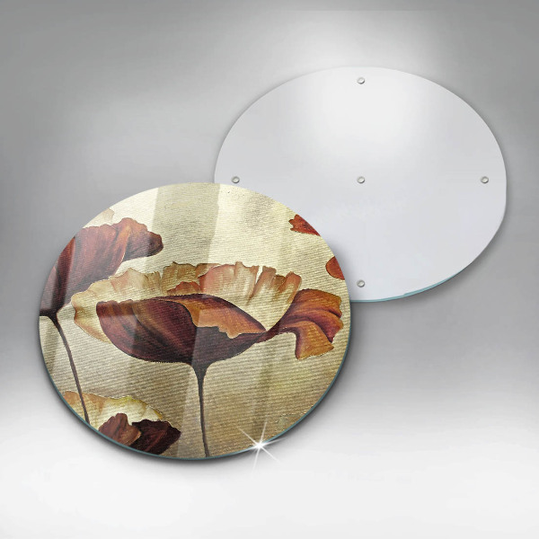 Skärbräda glas unik Målade bohoblommor