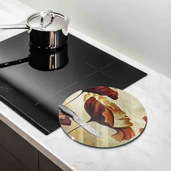 Skärbräda glas unik Målade bohoblommor