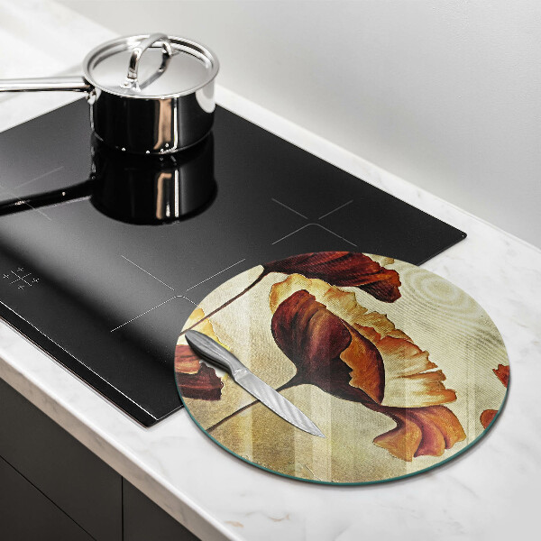 Skärbräda glas unik Målade bohoblommor