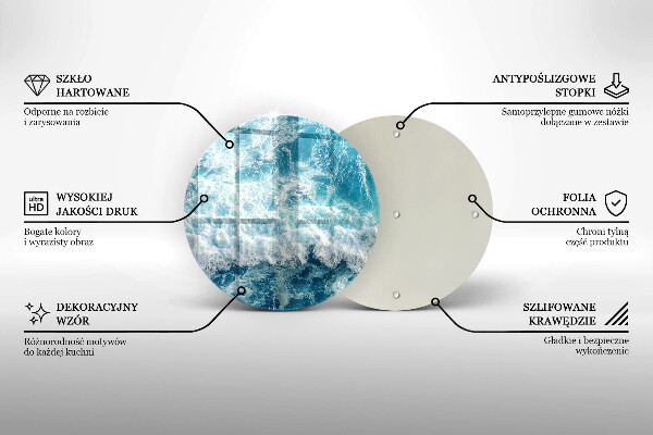 Skärbräda glas unik Havsvattenvågor