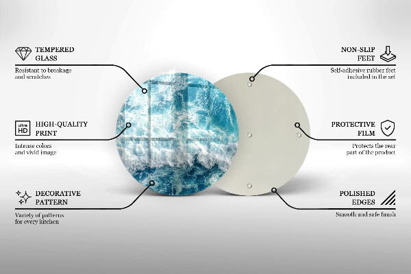 Skärbräda glas unik Havsvattenvågor