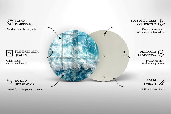 Skärbräda glas unik Havsvattenvågor