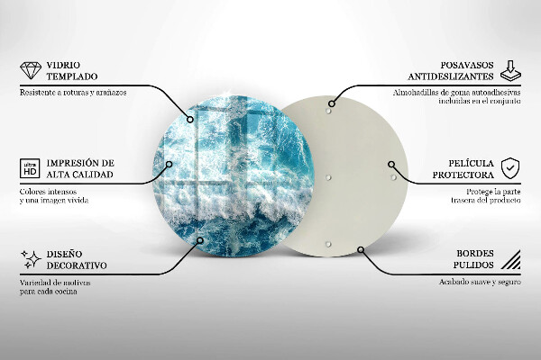 Skärbräda glas unik Havsvattenvågor