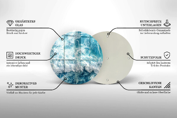 Skärbräda glas unik Havsvattenvågor