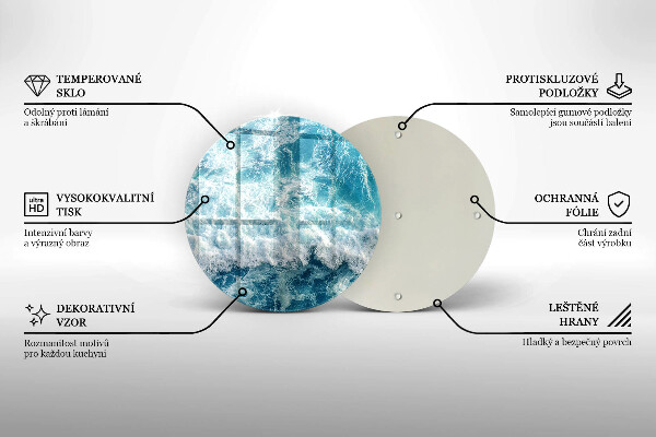 Skärbräda glas unik Havsvattenvågor