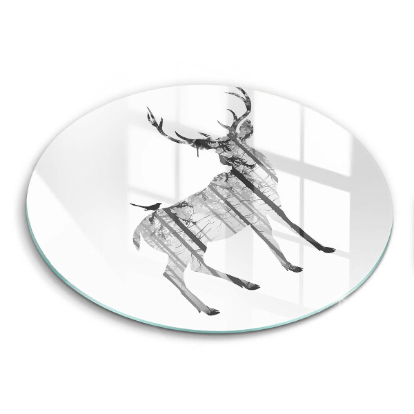 Skärbräda glas unik Rådjur och skog illustration