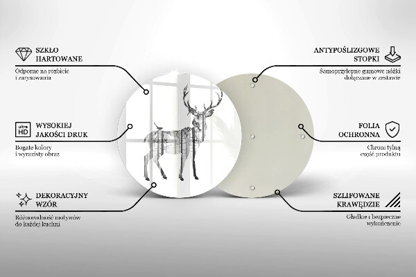 Skärbräda glas unik Rådjur och skog illustration