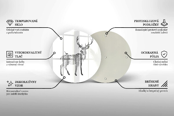 Skärbräda glas unik Rådjur och skog illustration