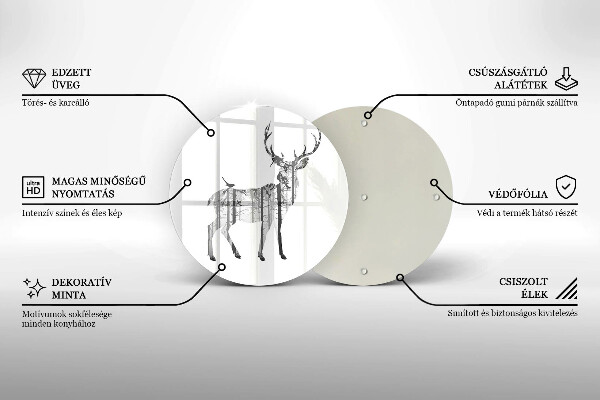 Skärbräda glas unik Rådjur och skog illustration
