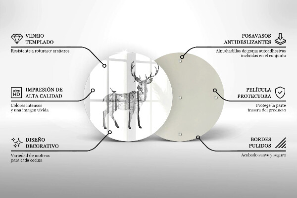 Skärbräda glas unik Rådjur och skog illustration