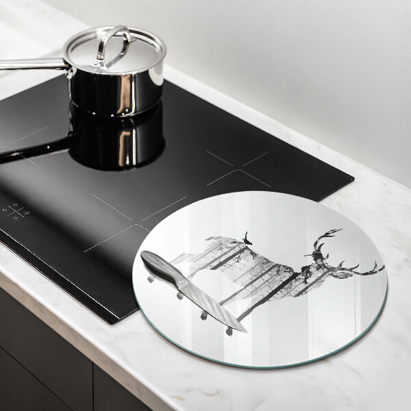 Skärbräda glas unik Rådjur och skog illustration