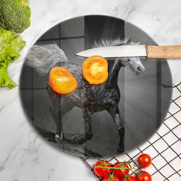 Skärbräda glas unik Häst i galopp