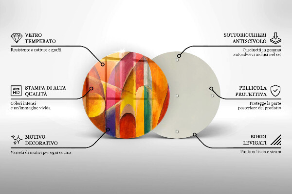 Skärbräda glas unik Färgglad abstraktion