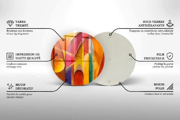 Skärbräda glas unik Färgglad abstraktion