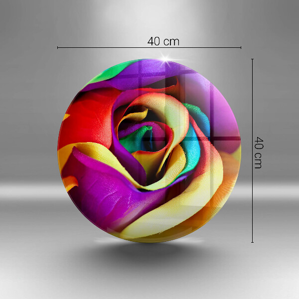 Skärbräda glas unik Färgglada rosenblad