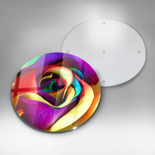 Skärbräda glas unik Färgglada rosenblad