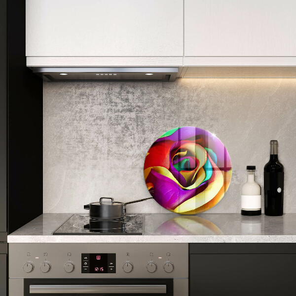 Skärbräda glas unik Färgglada rosenblad