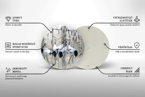 Skärbräda glas unik Japanska tranor