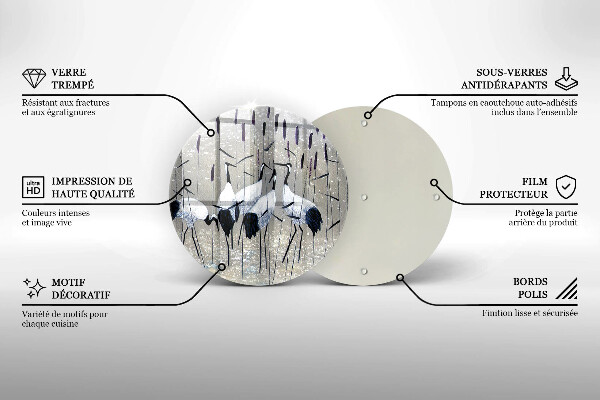 Skärbräda glas unik Japanska tranor