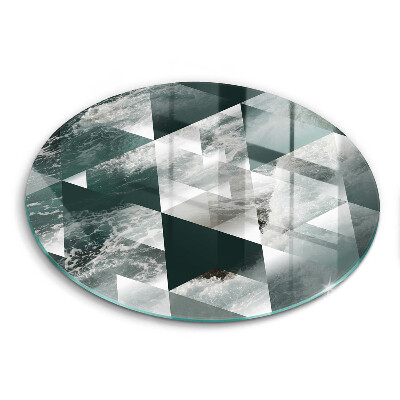 Skärbräda glas unik Trianglar och vatten
