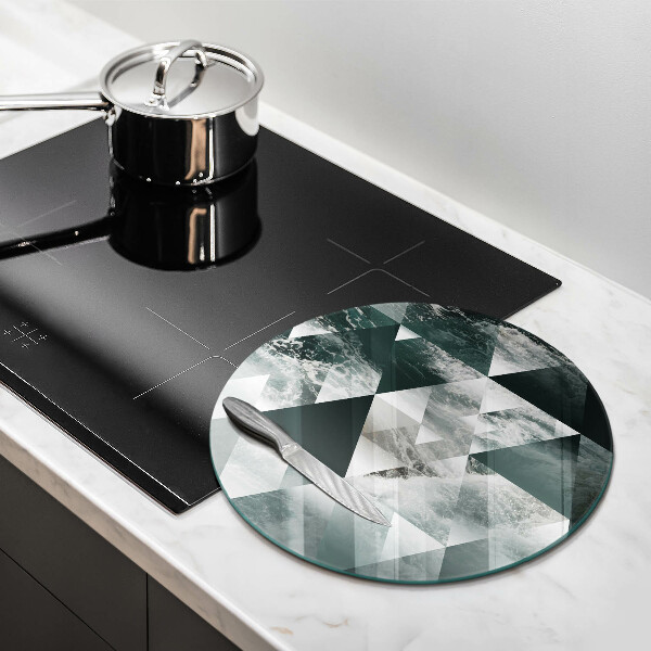Skärbräda glas unik Trianglar och vatten