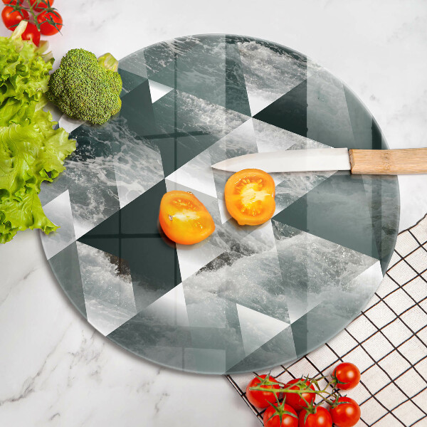 Skärbräda glas unik Trianglar och vatten