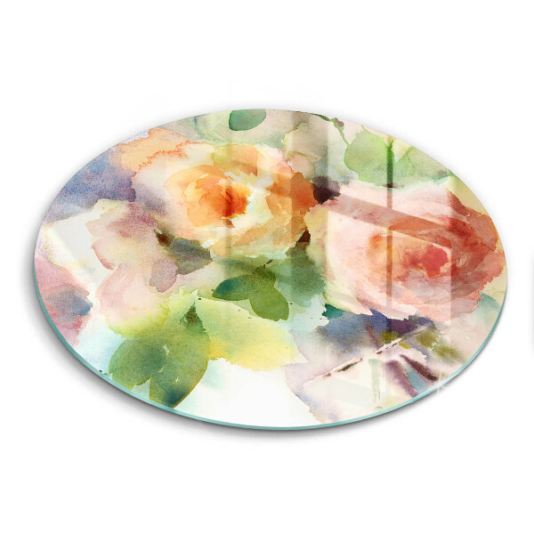 Skärbräda glas unik Målade blommor