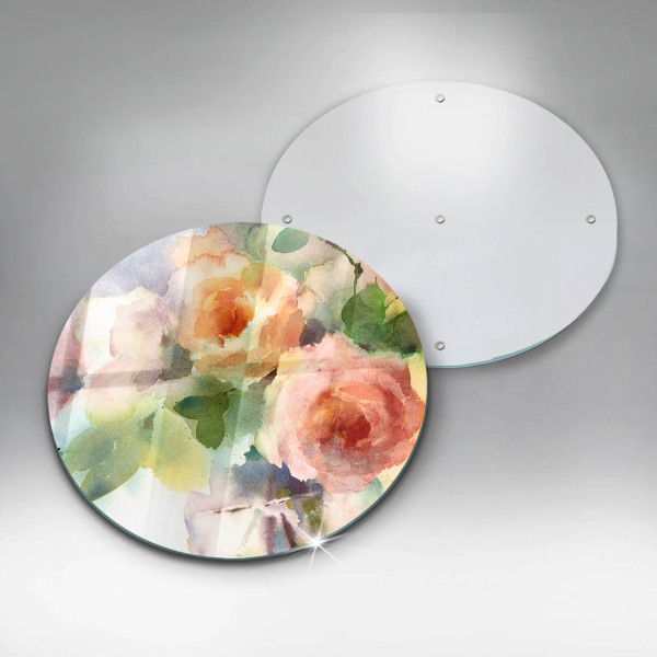 Skärbräda glas unik Målade blommor