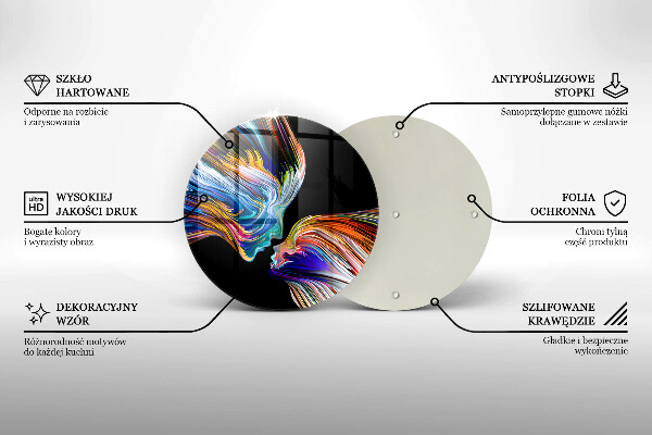 Skärbräda glas unik Kyss abstraktion