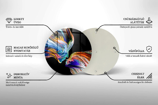 Skärbräda glas unik Kyss abstraktion