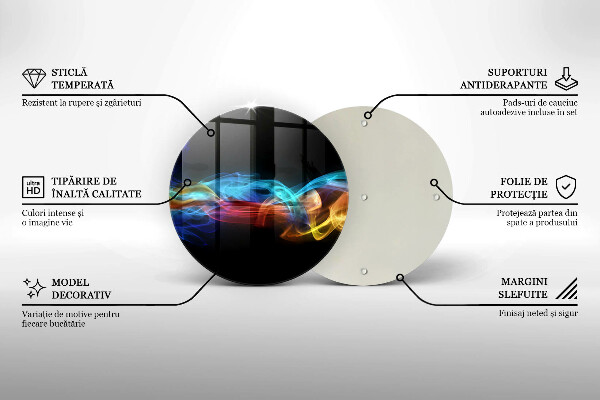 Skärbräda glas unik Färgglad rök
