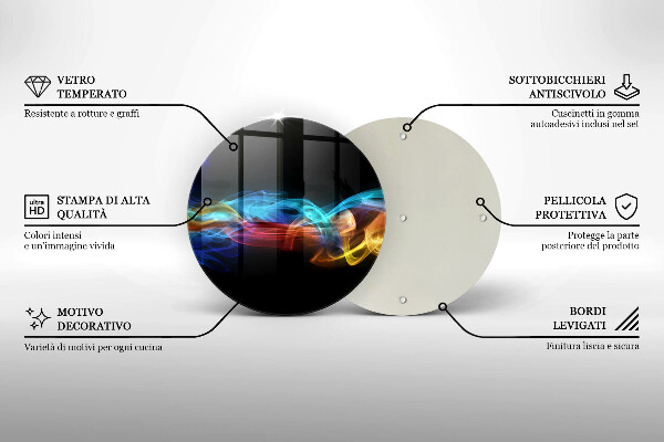 Skärbräda glas unik Färgglad rök