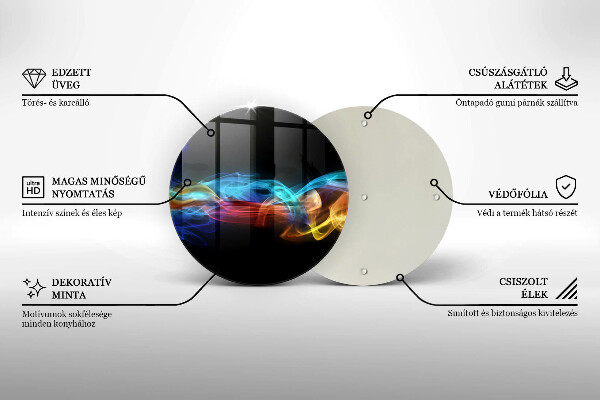 Skärbräda glas unik Färgglad rök