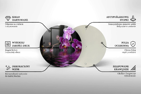 Skärbräda glas unik Orkidé zen vatten