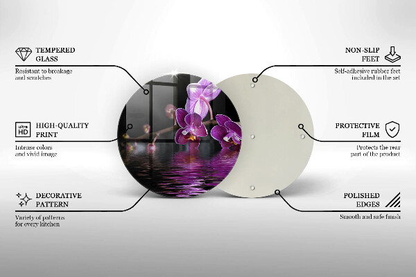 Skärbräda glas unik Orkidé zen vatten