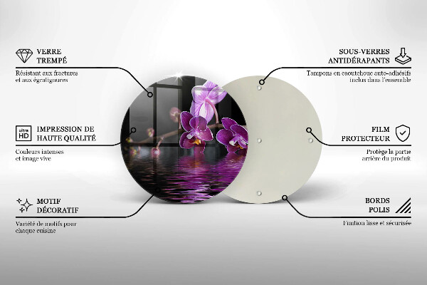 Skärbräda glas unik Orkidé zen vatten