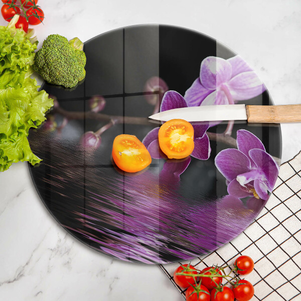Skärbräda glas unik Orkidé zen vatten