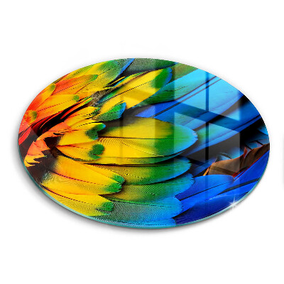 Skärbräda glas unik Färgglada papegojfjädrar