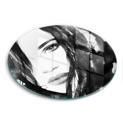 Skärbräda glas unik Kvinnans ansikte