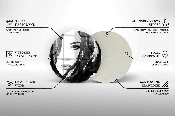 Skärbräda glas unik Kvinnans ansikte