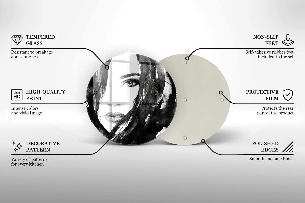Skärbräda glas unik Kvinnans ansikte