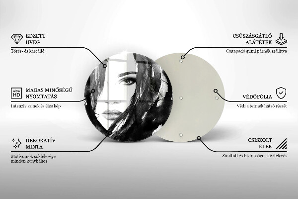 Skärbräda glas unik Kvinnans ansikte